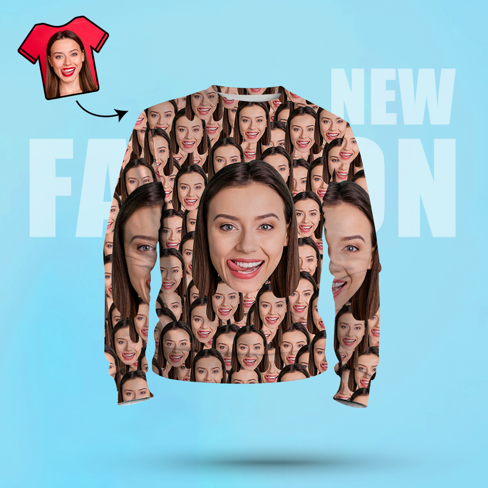 Christmas Gifts Custom Face Crewneck Sweatshirt For Men or Women - MyFacepajamasAU