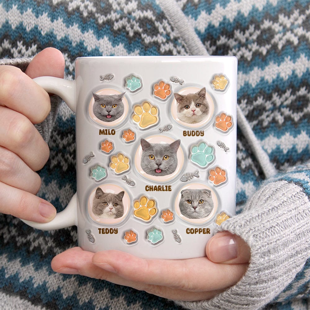 Custom Photo 3D Inflated Effect Cat Mug - MyFacepajamasAU