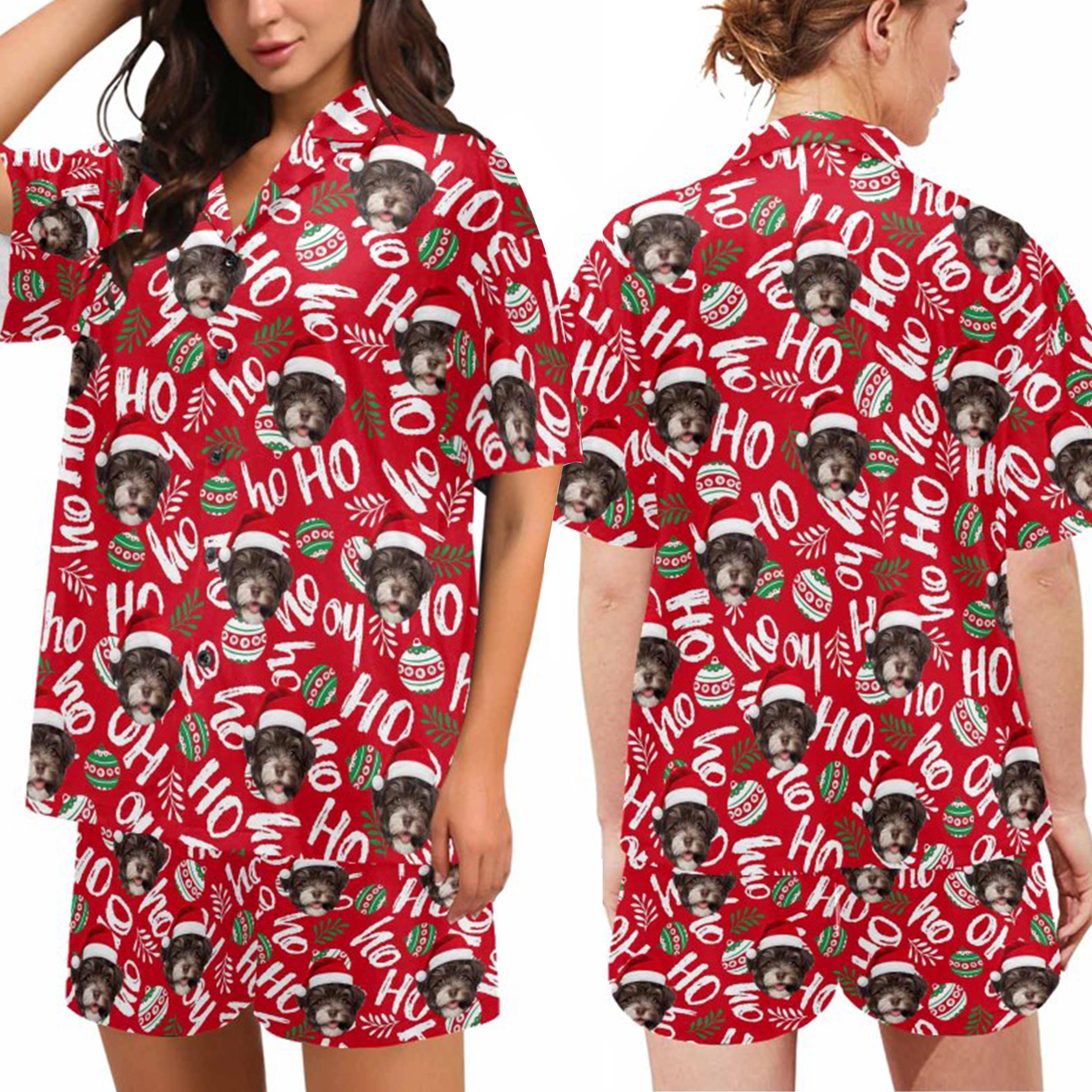Custom Christmas Pajamas,Personalized Face Short Pajama Set for Men/Women,Custom Pyjamas with Photo,Couple PJs,Christmas Gift,Holiday