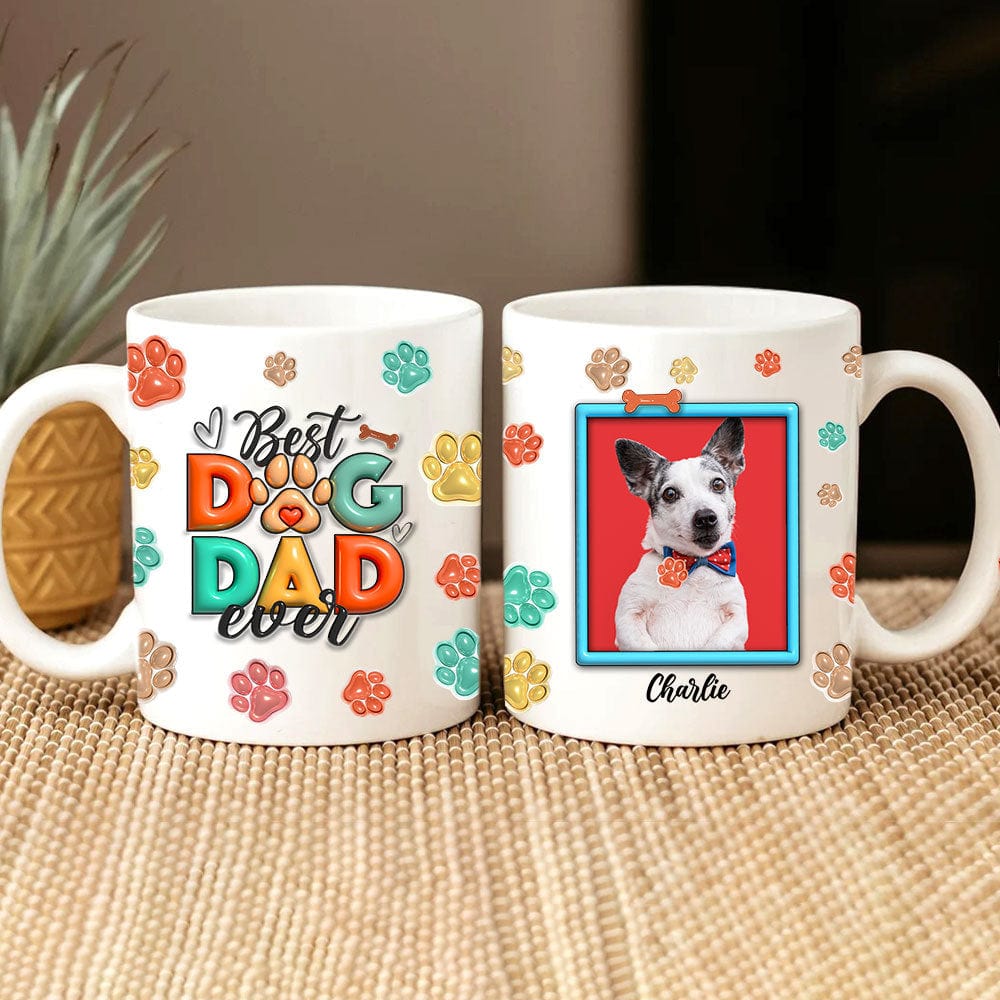 Custom Photo Best Dog Cat Mom Dad Ever With 3D Inflated Pet Mug