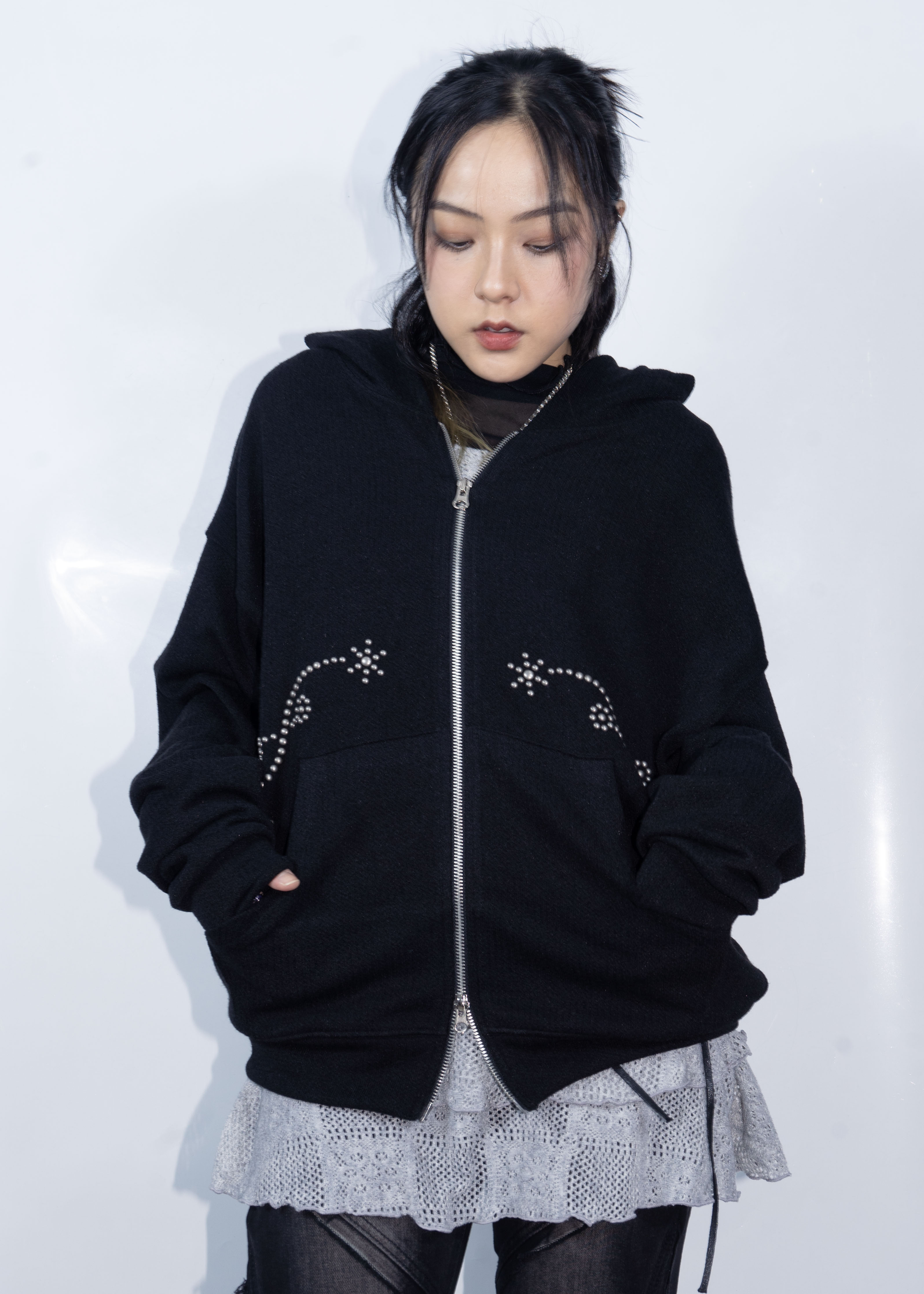 Plain Y2K Zipper Jacket