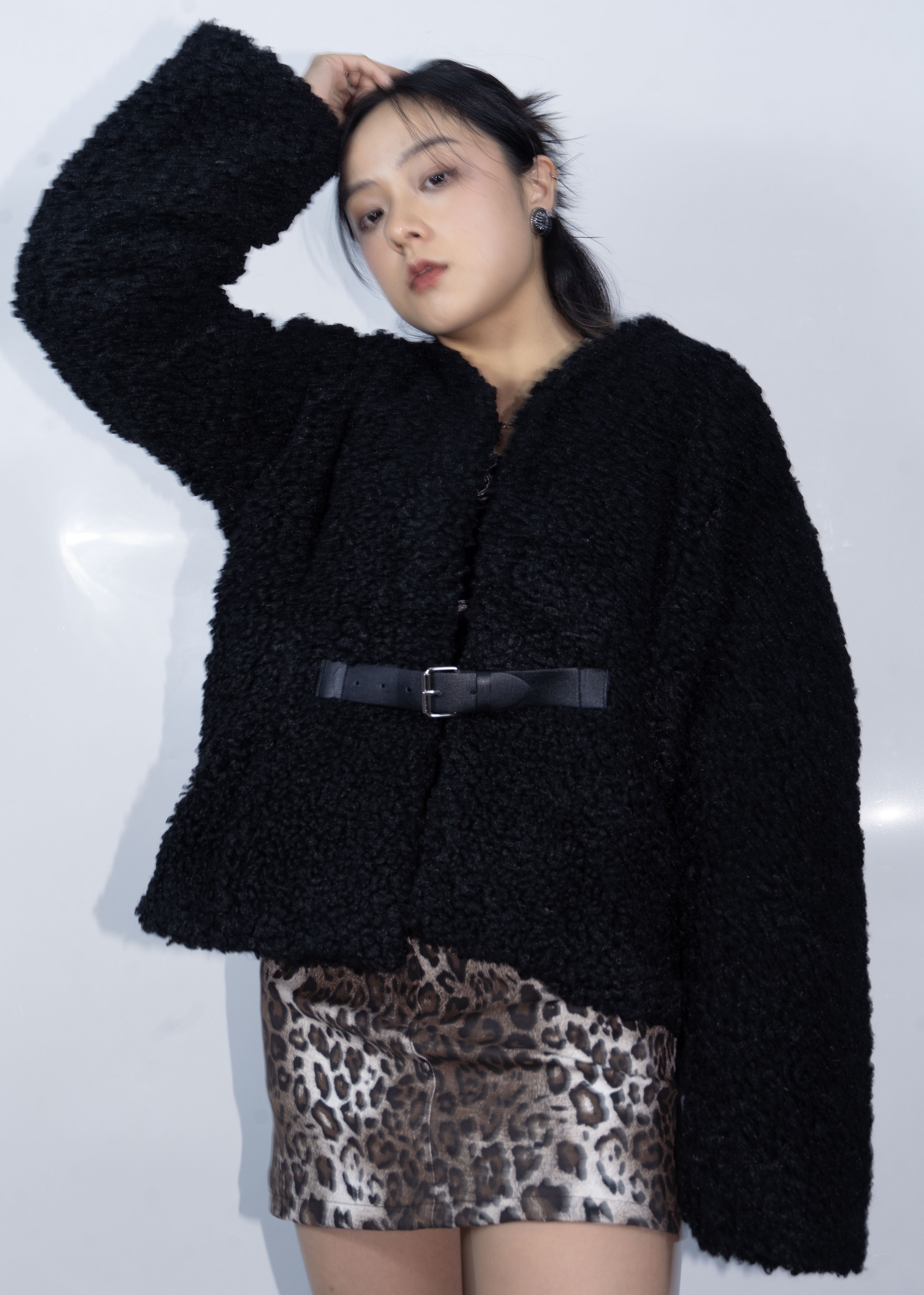 Relax Fur Coat with Belt