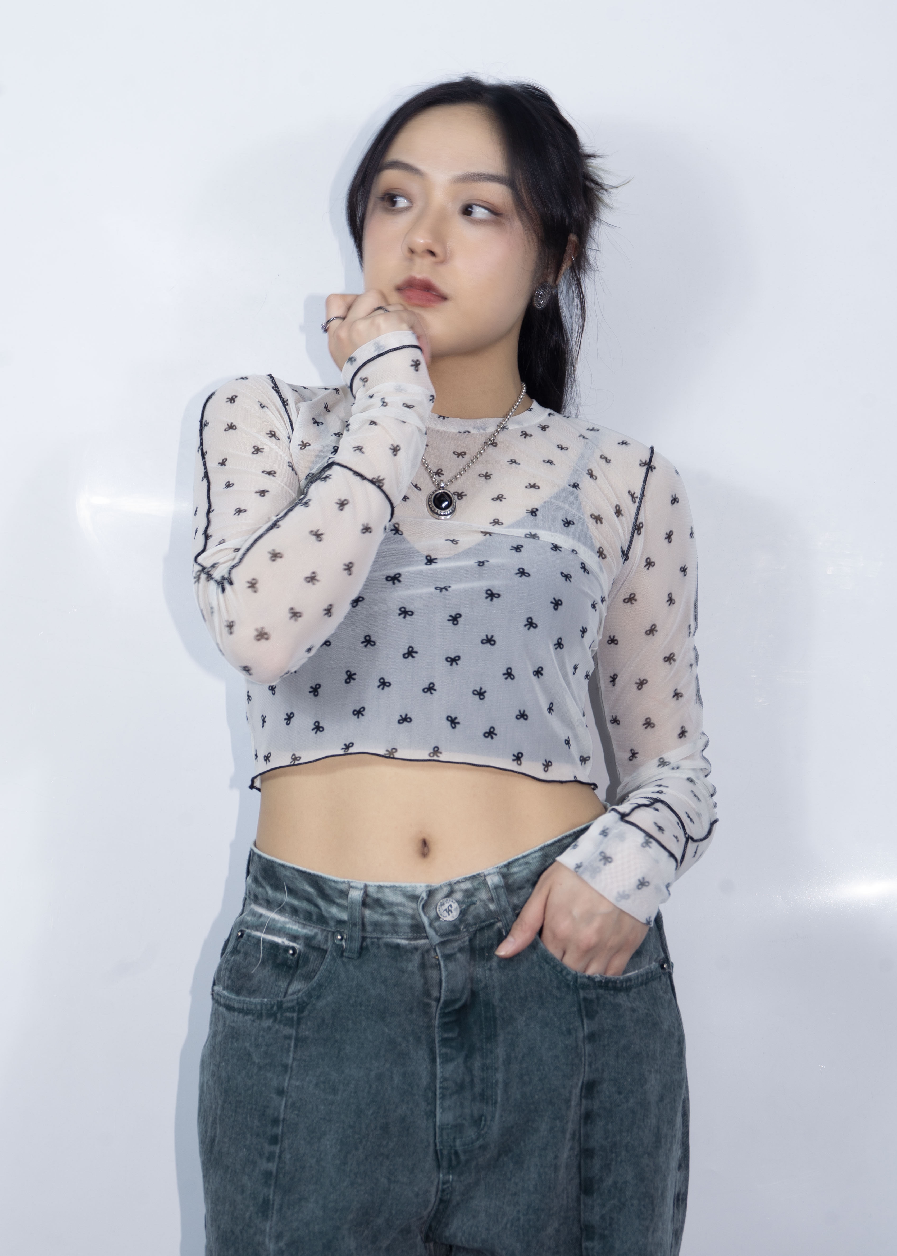 Ribbon Pattern Long Sleeve