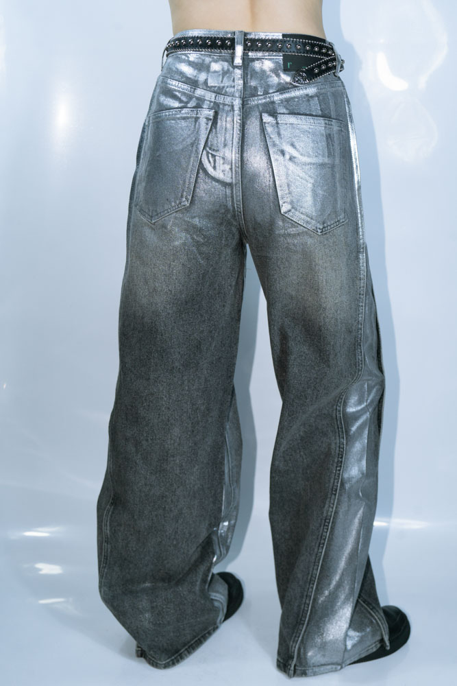 Y2K SLIVER BLING JEANS