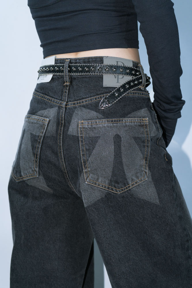 RIBBON IN BACK JEANS