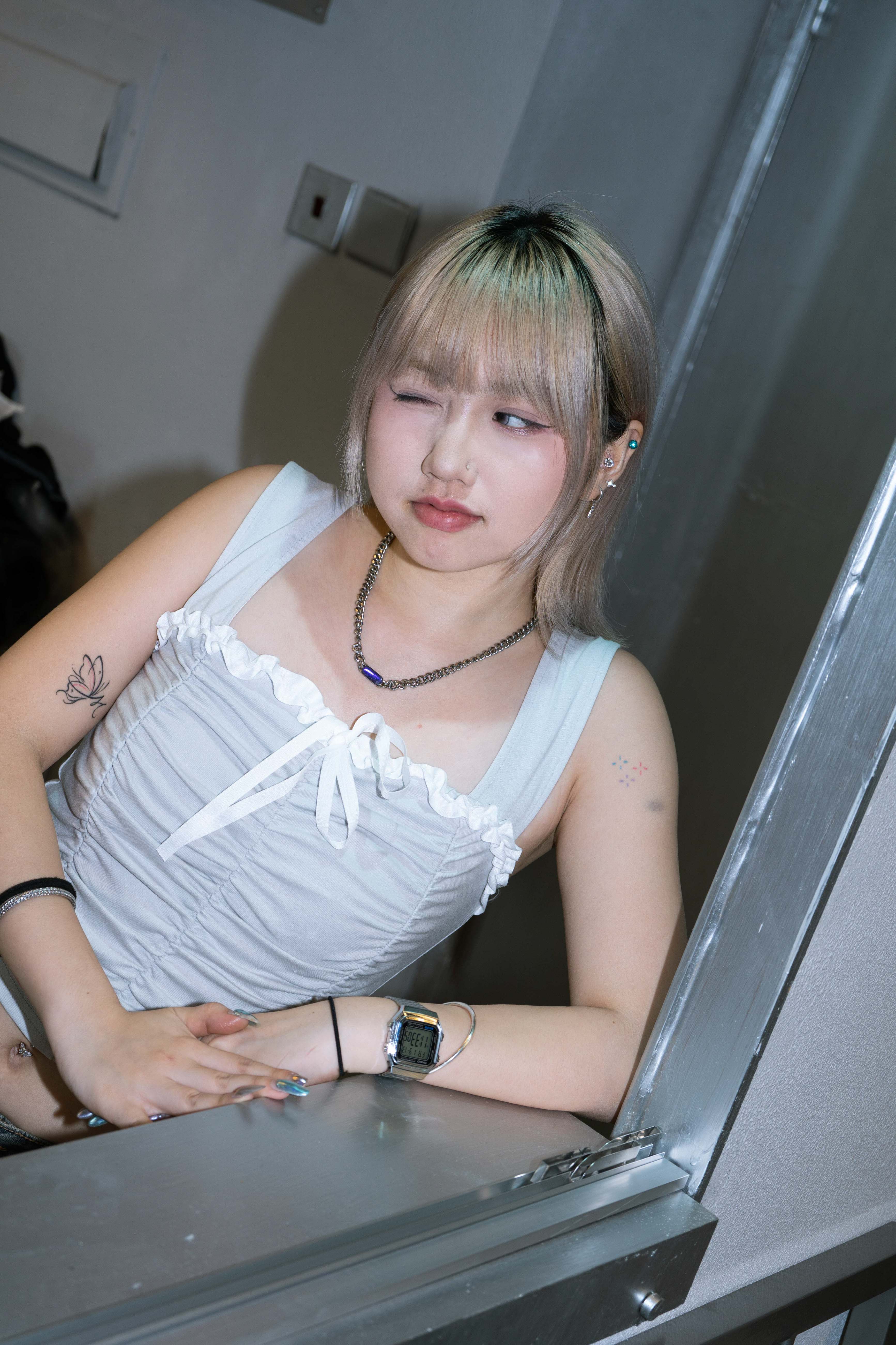 「 ✦Ribbon n lace in middle top✦ 」