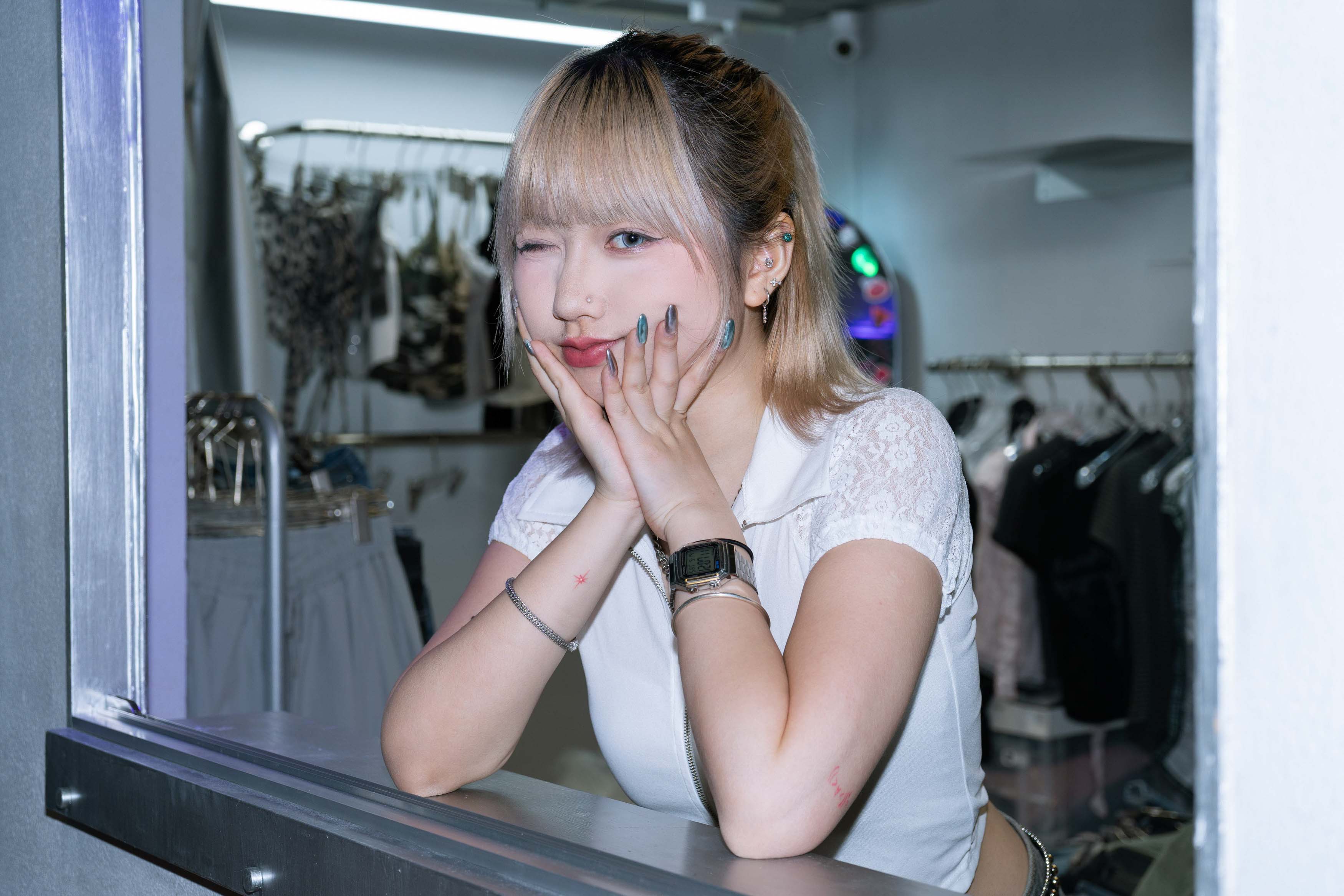 「 ✦Lace in sleeve zip top✦ 」