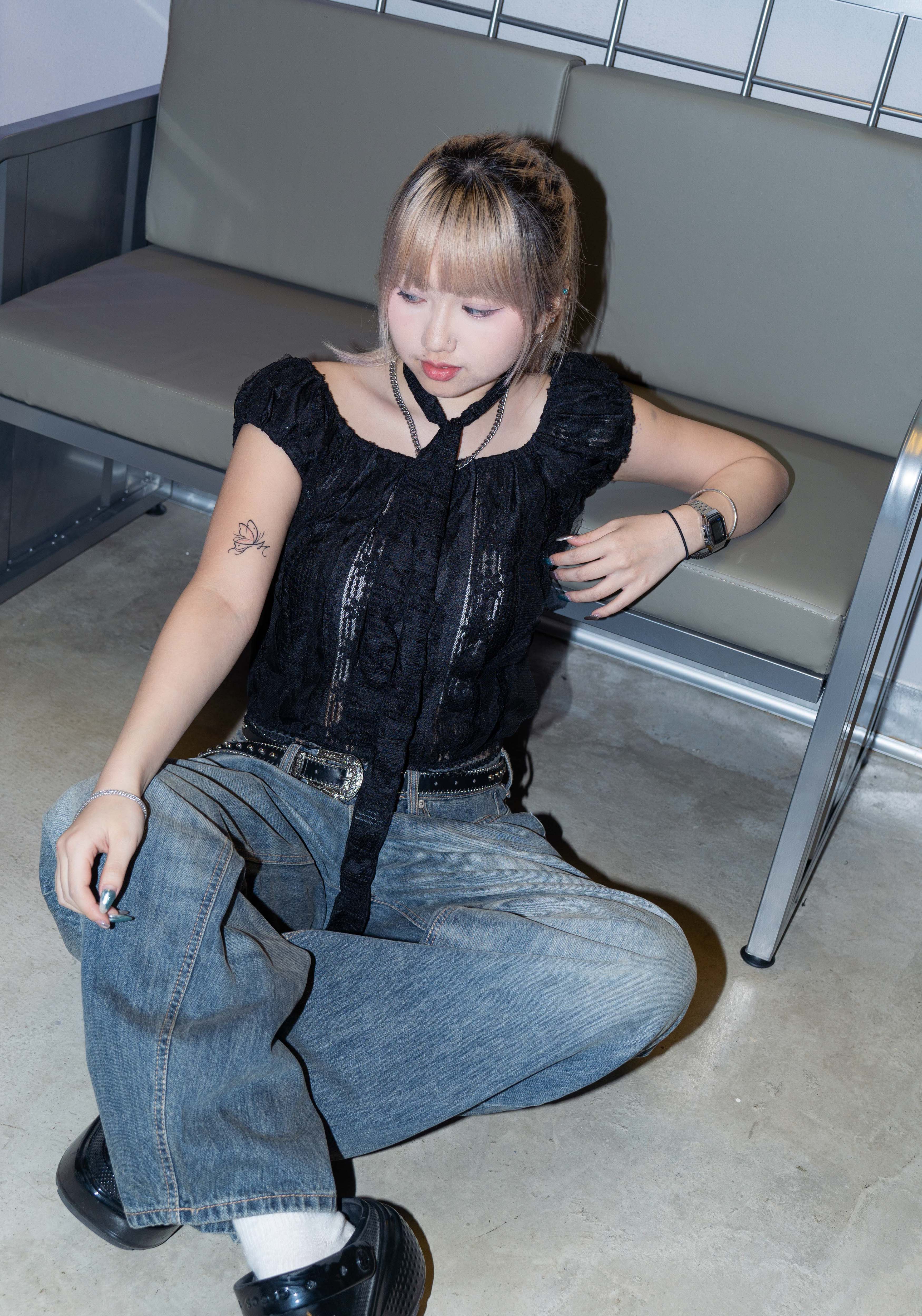 「 ✦Fluffy lace flower top✦ 」