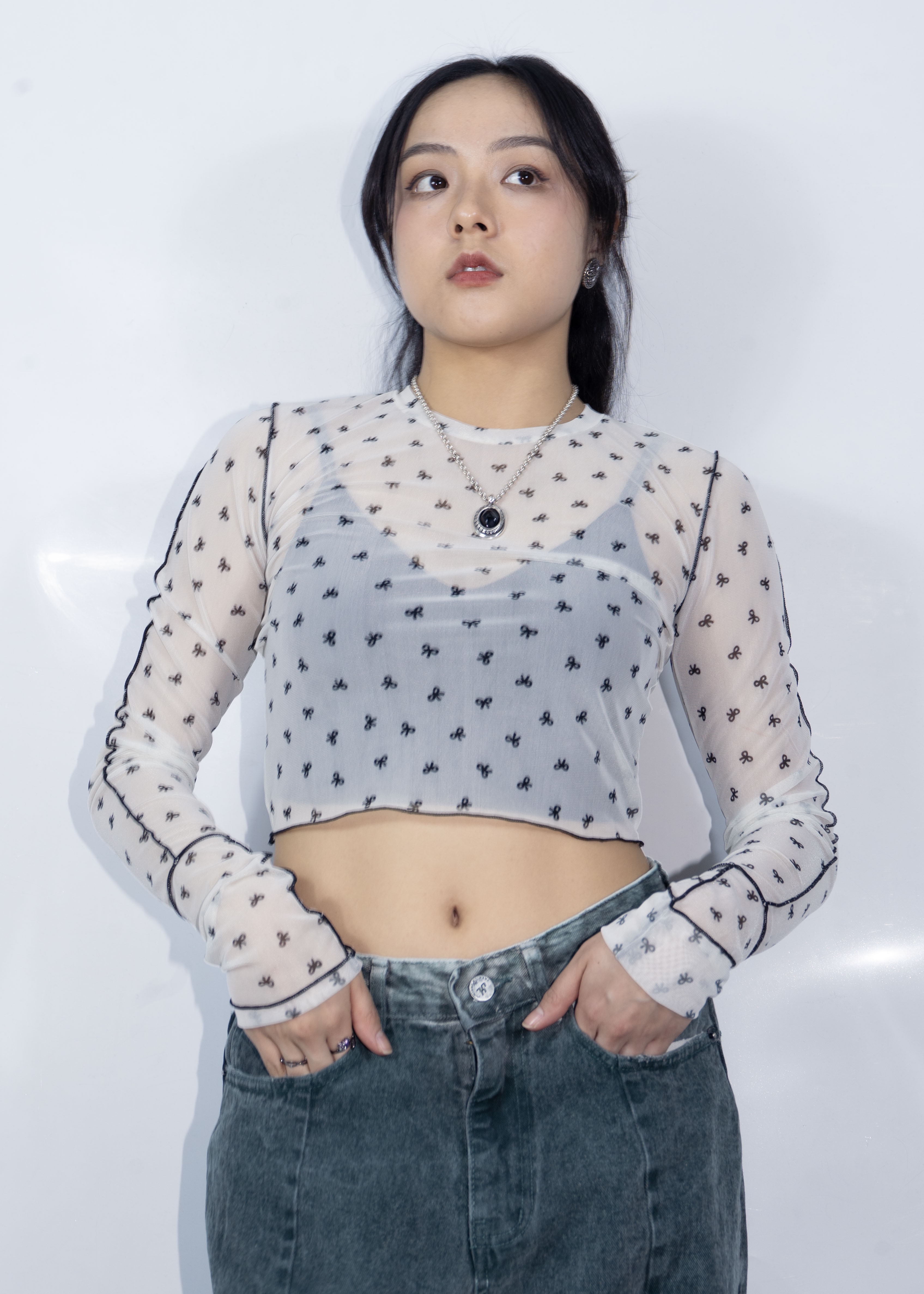 Ribbon Pattern Long Sleeve