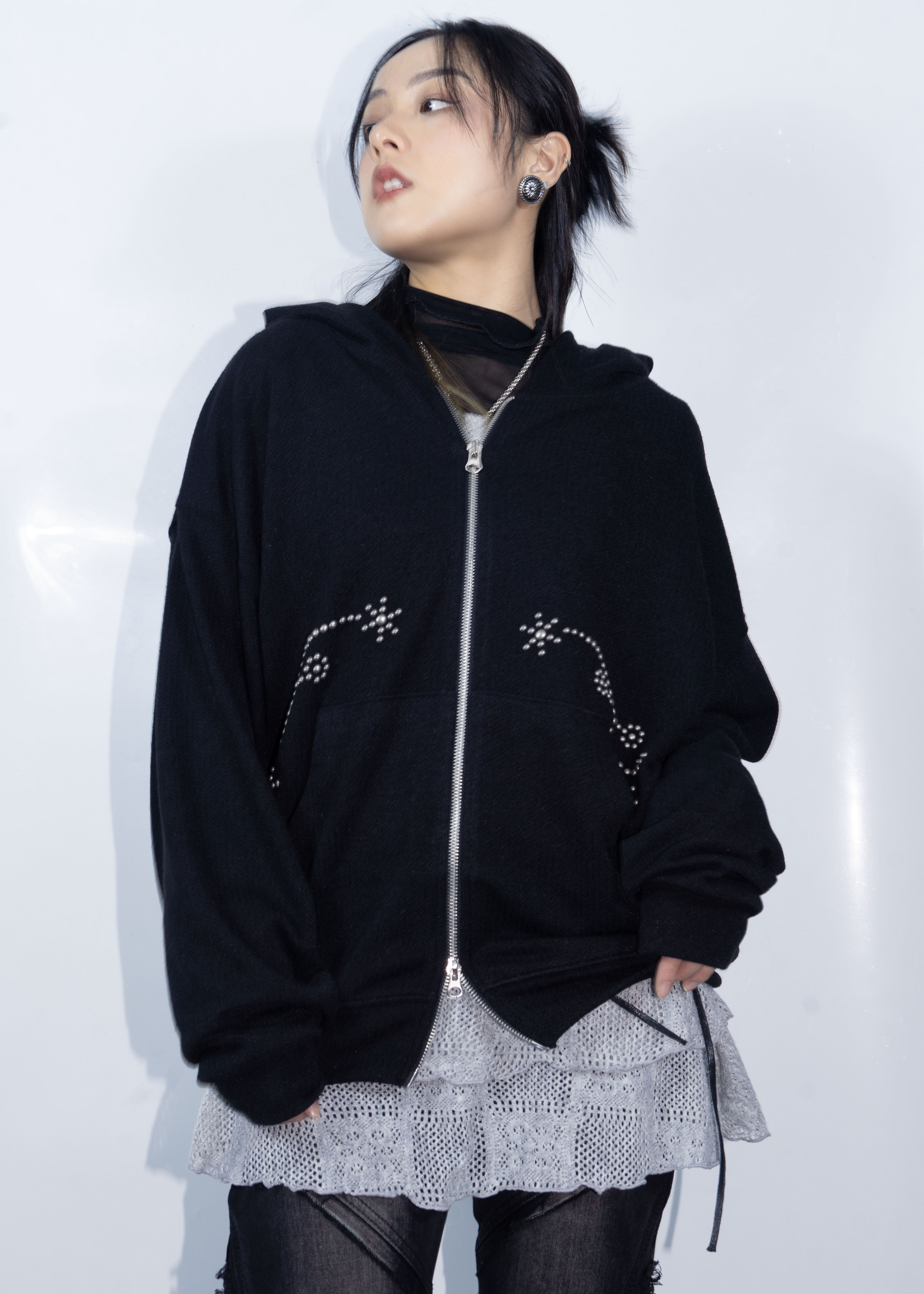 Plain Y2K Zipper Jacket