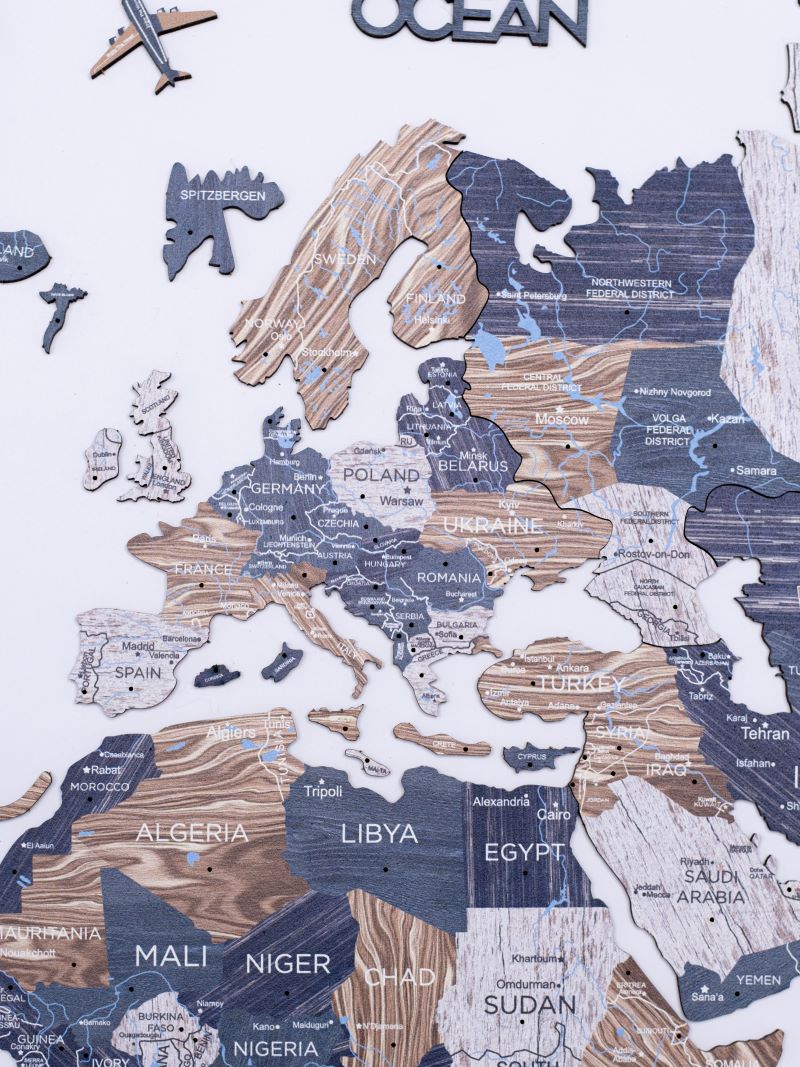 2D Wooden World Map Mystery