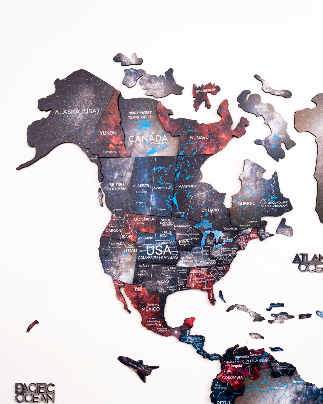 3D Wooden World Map Alcor