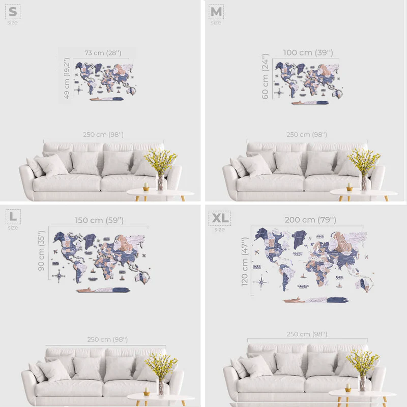 2D Wooden World Map Mystery