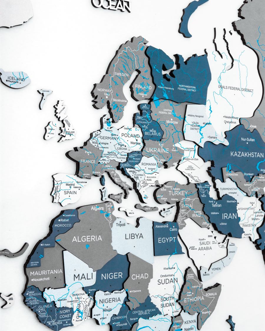 3D Wooden World Map Cruise