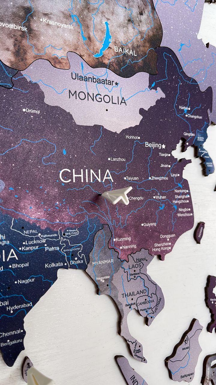 2D Wooden World Map Sirius