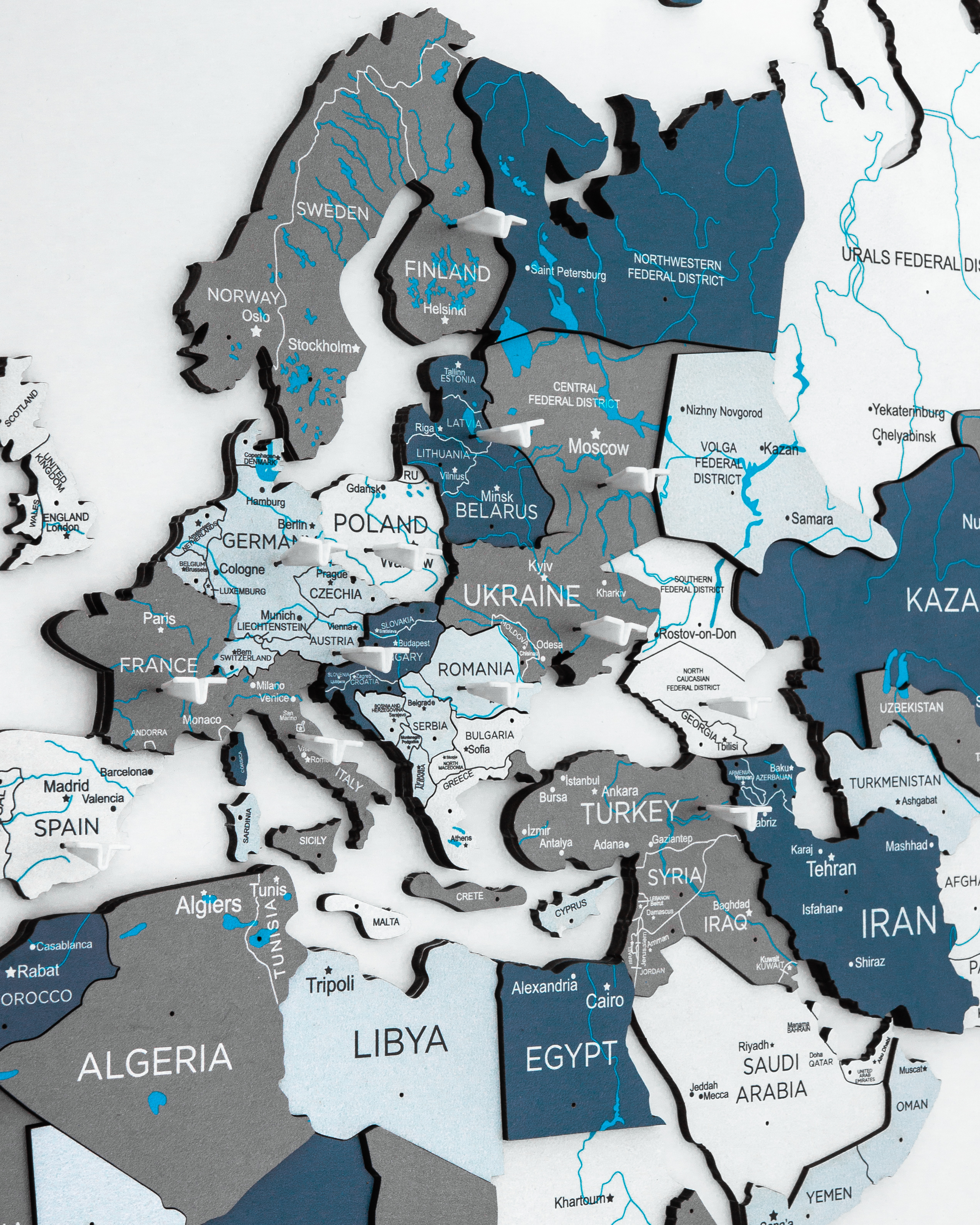 3D Wooden World Map Cruise