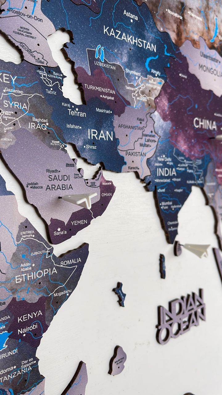 2D Wooden World Map Sirius