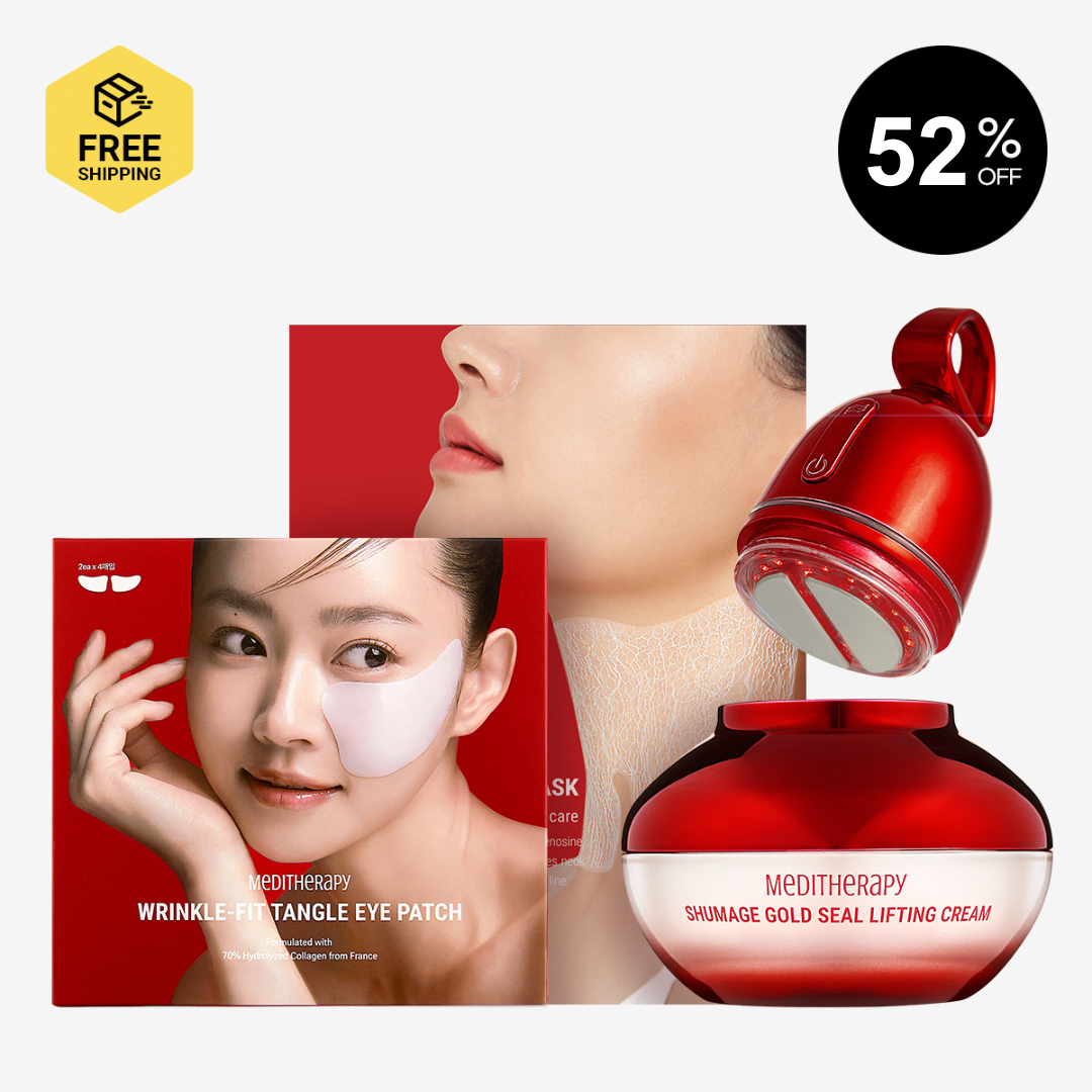 [MEDITHERAPY] Shumage Gold Seal Lifting Cream + Shumage EMS device + Wrinkle-fit Tangle Collagen Eye Patch + Wrinkle-fit Neck Mask