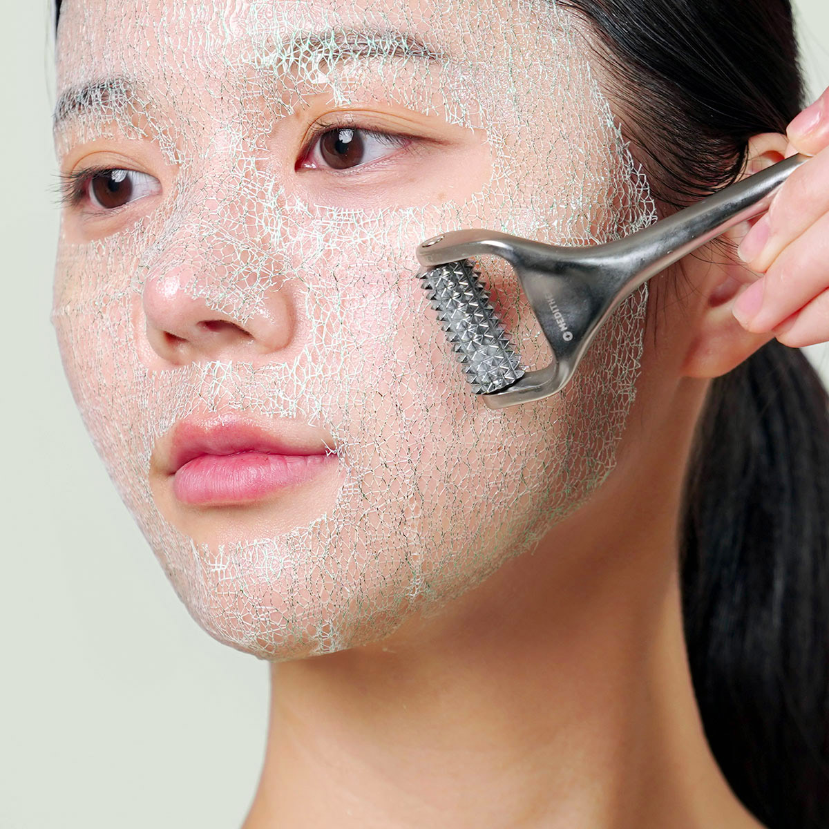  [MEDITHERAPY] CICA PORE TIGHTENING MASK PACK 1 + NEEDLE ROLLER 