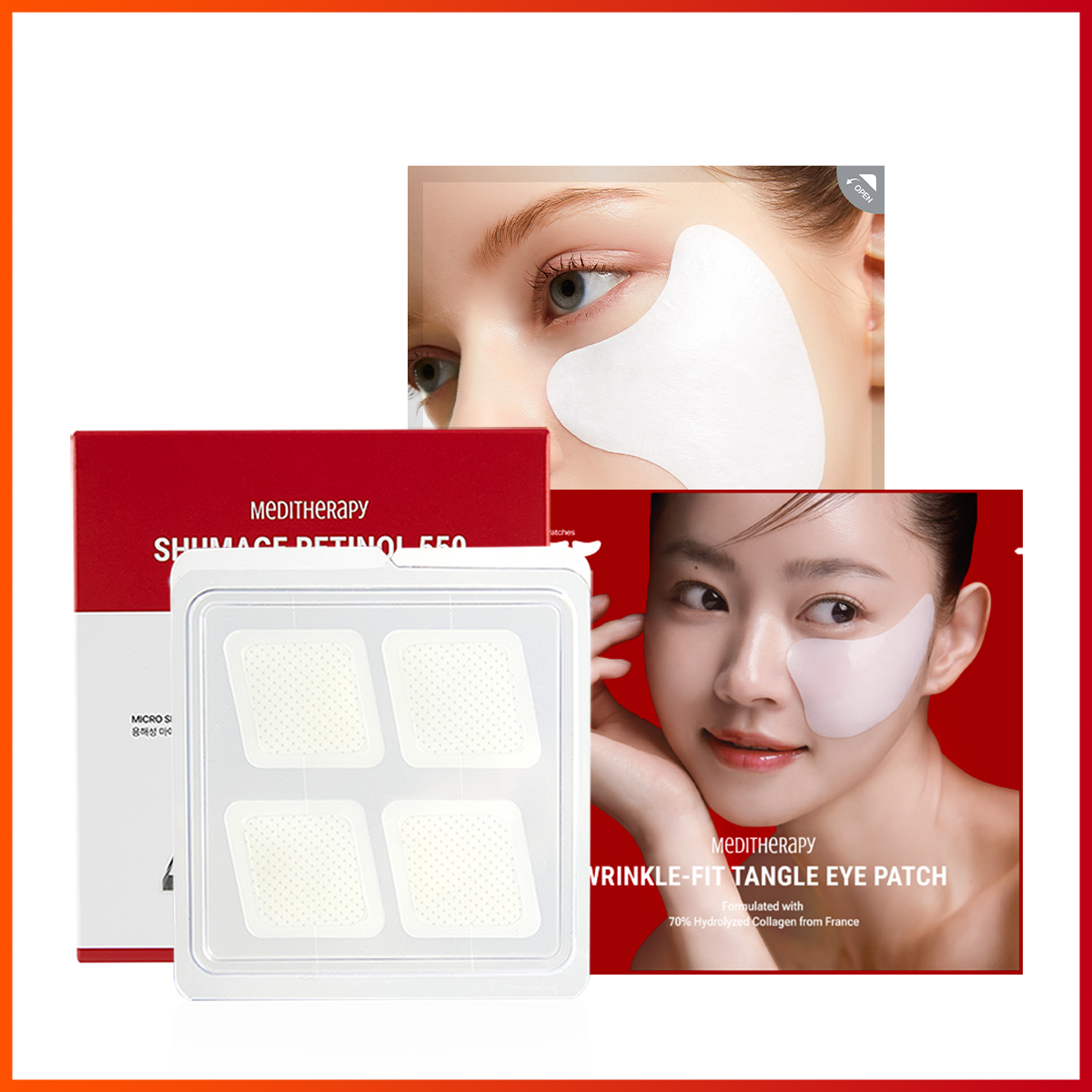 [1st ANNIVERSARY EVENT-$199 사은품] MELAJURAN WHITENING TONE-UP PATCH + SHUMAGE RETINOL 550 DEEP SHOT PATCH + WRINKLE-FIT TANGLE COLLAGEN EYE PATCH
