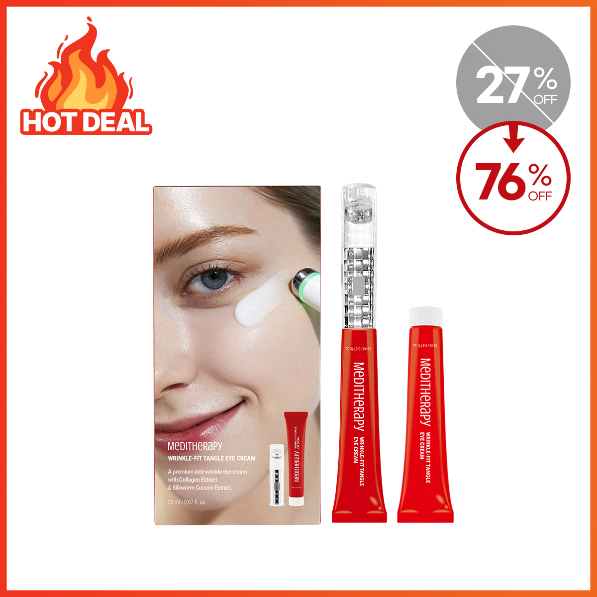 [MEDITHERAPY] WRINKLE-FIT TANGLE EYE CREAM + REFILL 
