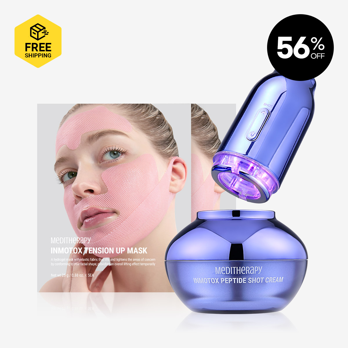 [MEDITHERAPY] INMOTOX PEPTIDE SHOT CREAM + SUCTION JET EMS DEVICE + TENSION UP MASK 2