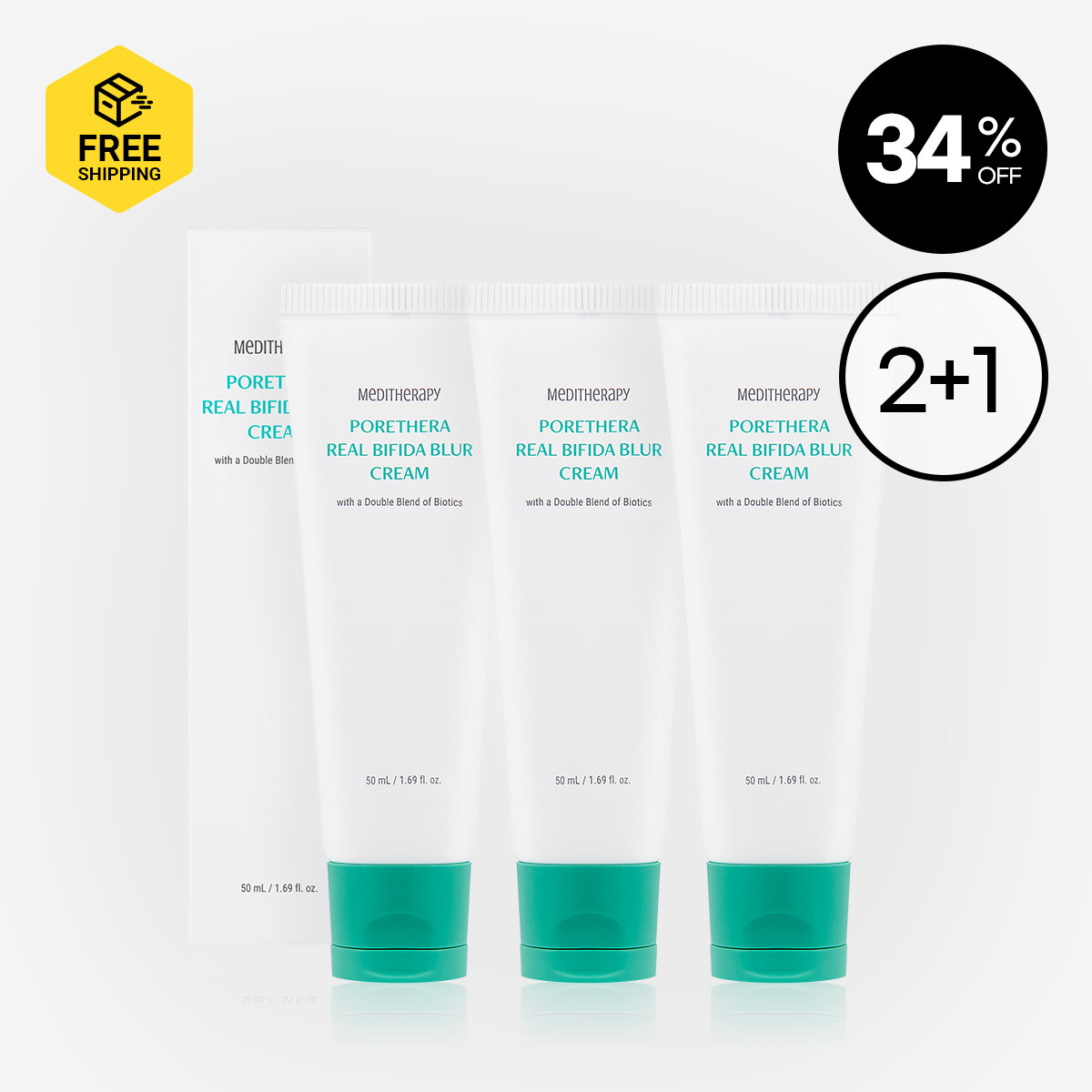 [MEDITHERAPY] PORETHERA REAL BIFIDA BLUR CREAM 2+1
