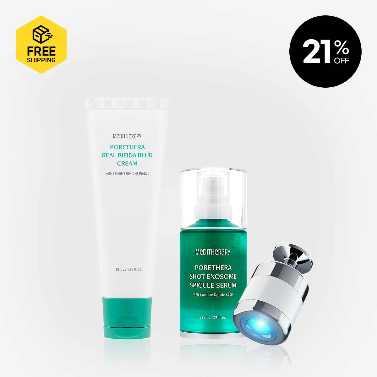 [MEDITHERAPY] PORETHERA REAL BIFIDA BLUR CREAM + EXOSOME SPICULE SERUM + MINIMIZER