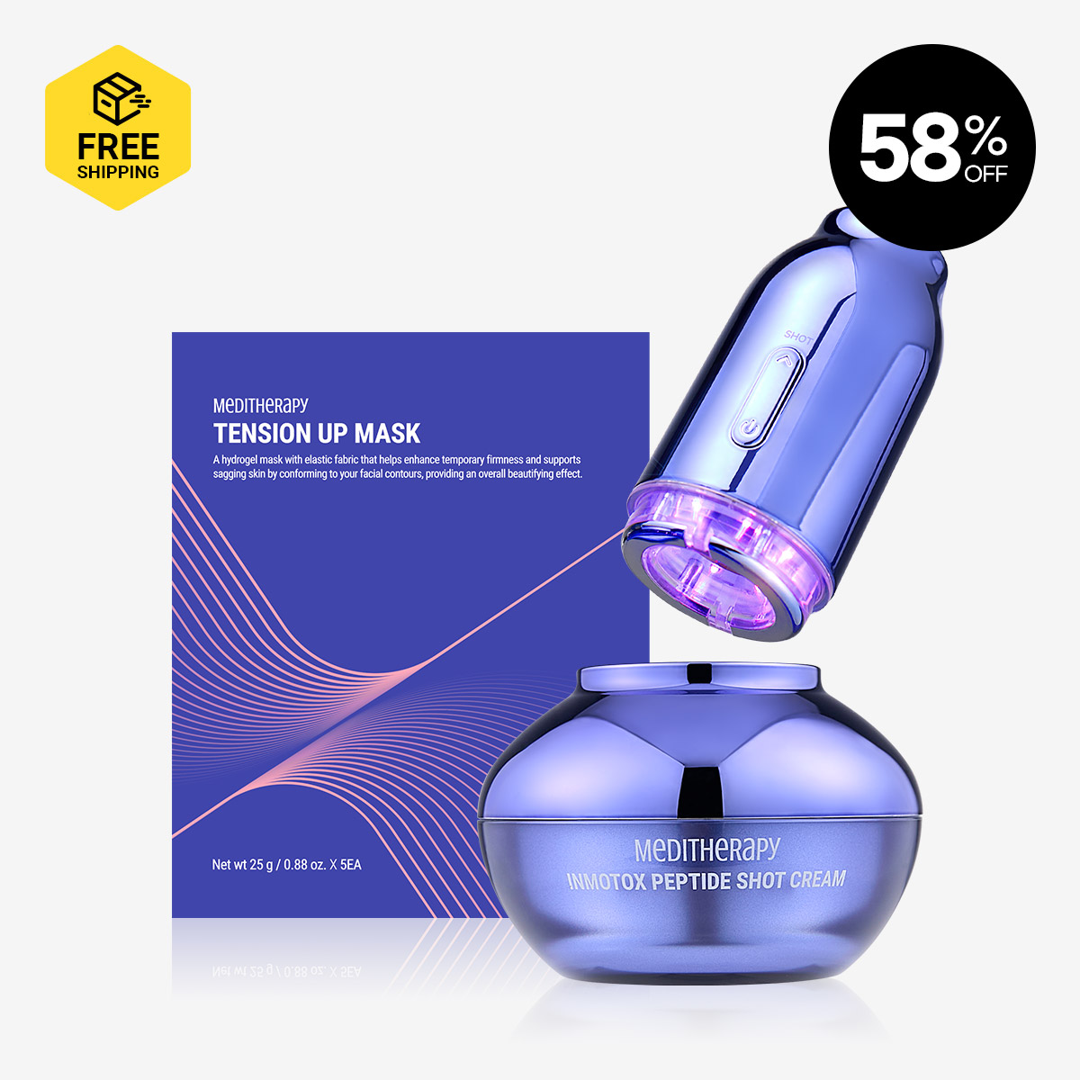[MEDITHERAPY] INMOTOX PEPTIDE SHOT CREAM + SUCTION JET EMS DEVICE + TENSION UP MASK