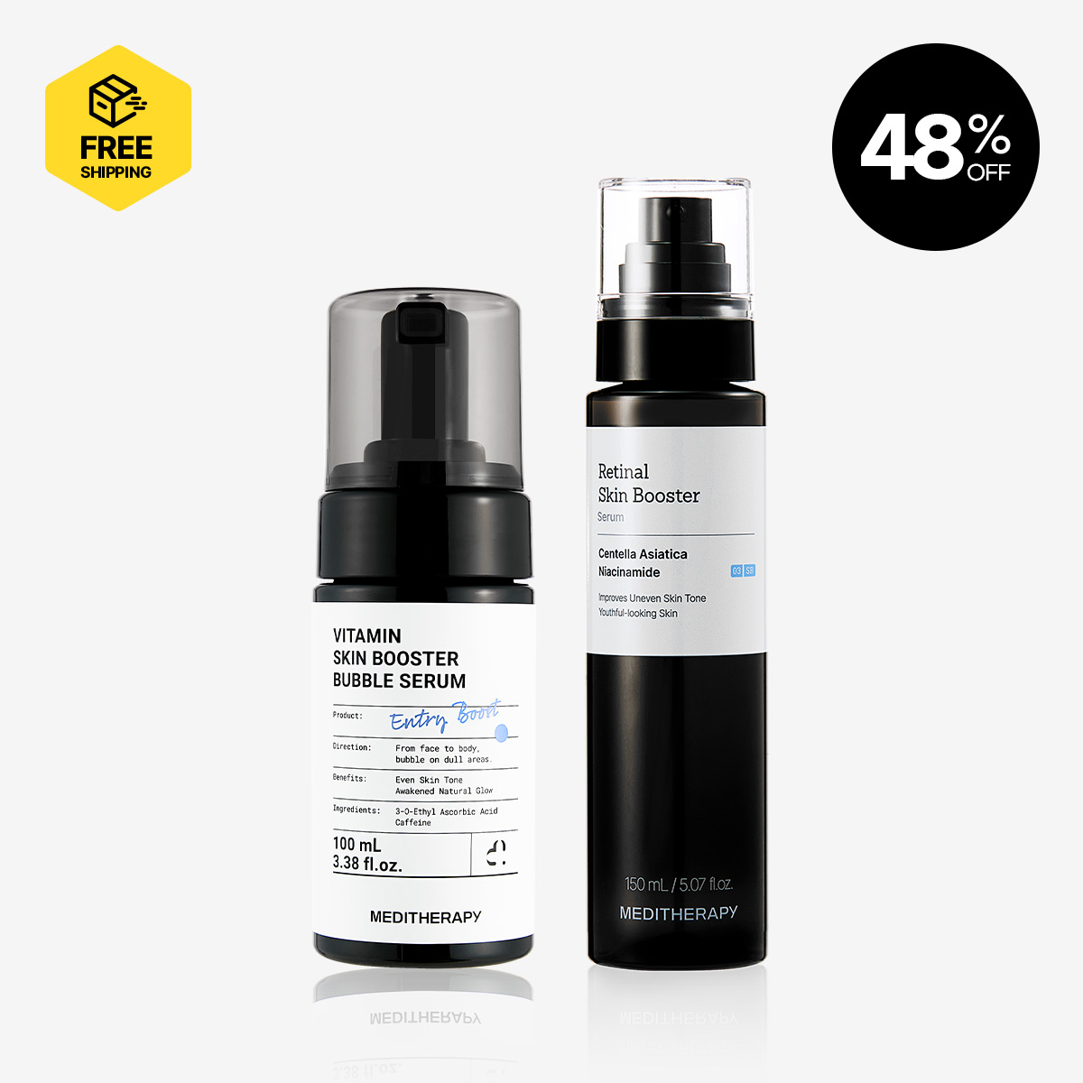 [MEDITHERAPY] Vitamin Skin Booster Bubble Serum + Retinal Skin Booster Serum