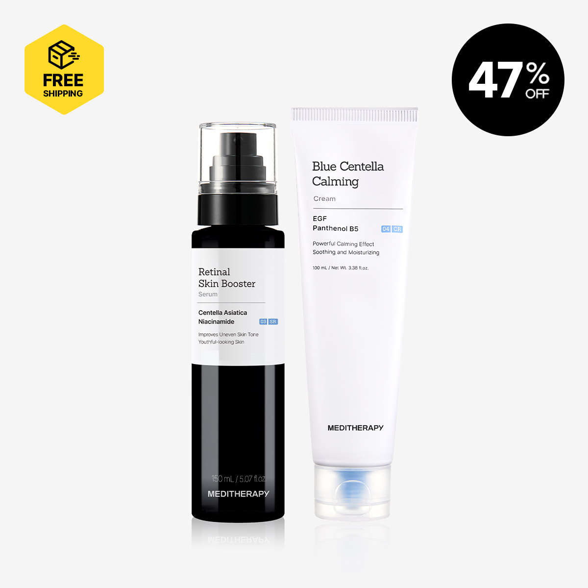 [MEDITHERAPY] Blue Centella Calming Cream  + Retinal Skin Booster Serum