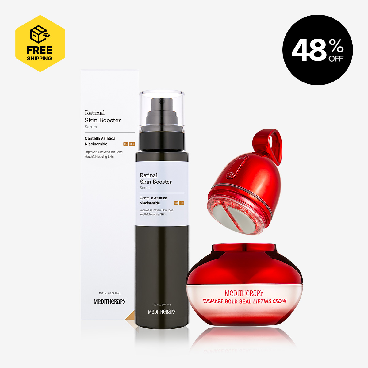 [MEDITHERAPY] RETINAL SKIN BOOSTER SERUM 1 + SHUMAGE GOLD SEAL LIFTING CREAM 1 + SHUMAGE EMS DEVICE 1 