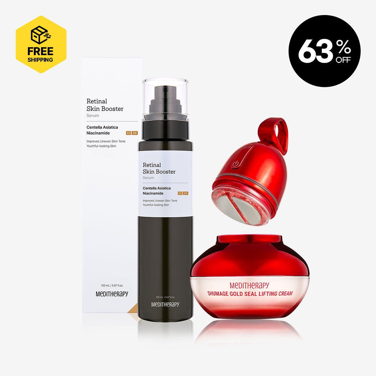 [MEDITHERAPY] RETINAL SKIN BOOSTER SERUM 1 + SHUMAGE GOLD SEAL LIFTING CREAM 1 + SHUMAGE EMS DEVICE 1