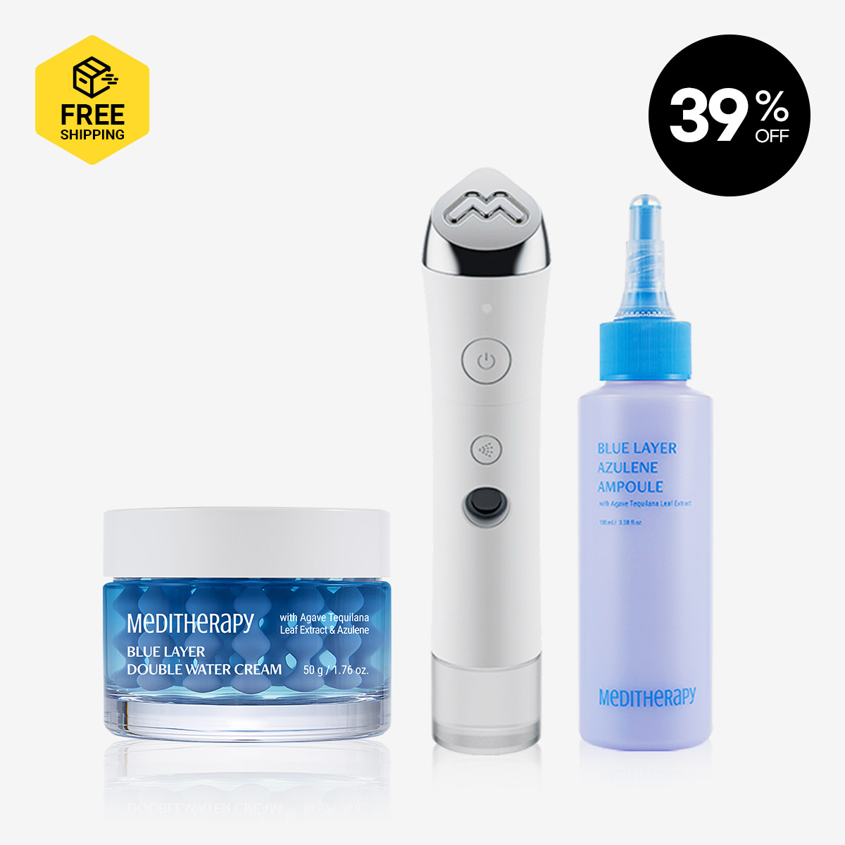 [MEDITHERAPY] Blue Layer Double Water Cream 1 + Ampoule Jet 1+ Azulene Ampoule 1