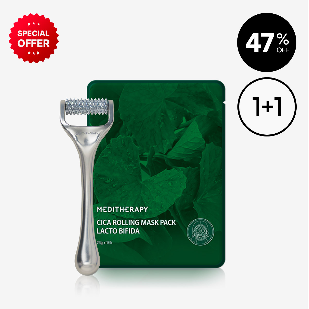  [MEDITHERAPY] CICA Pore Tightening Mask Pack 1 + Needle Roller