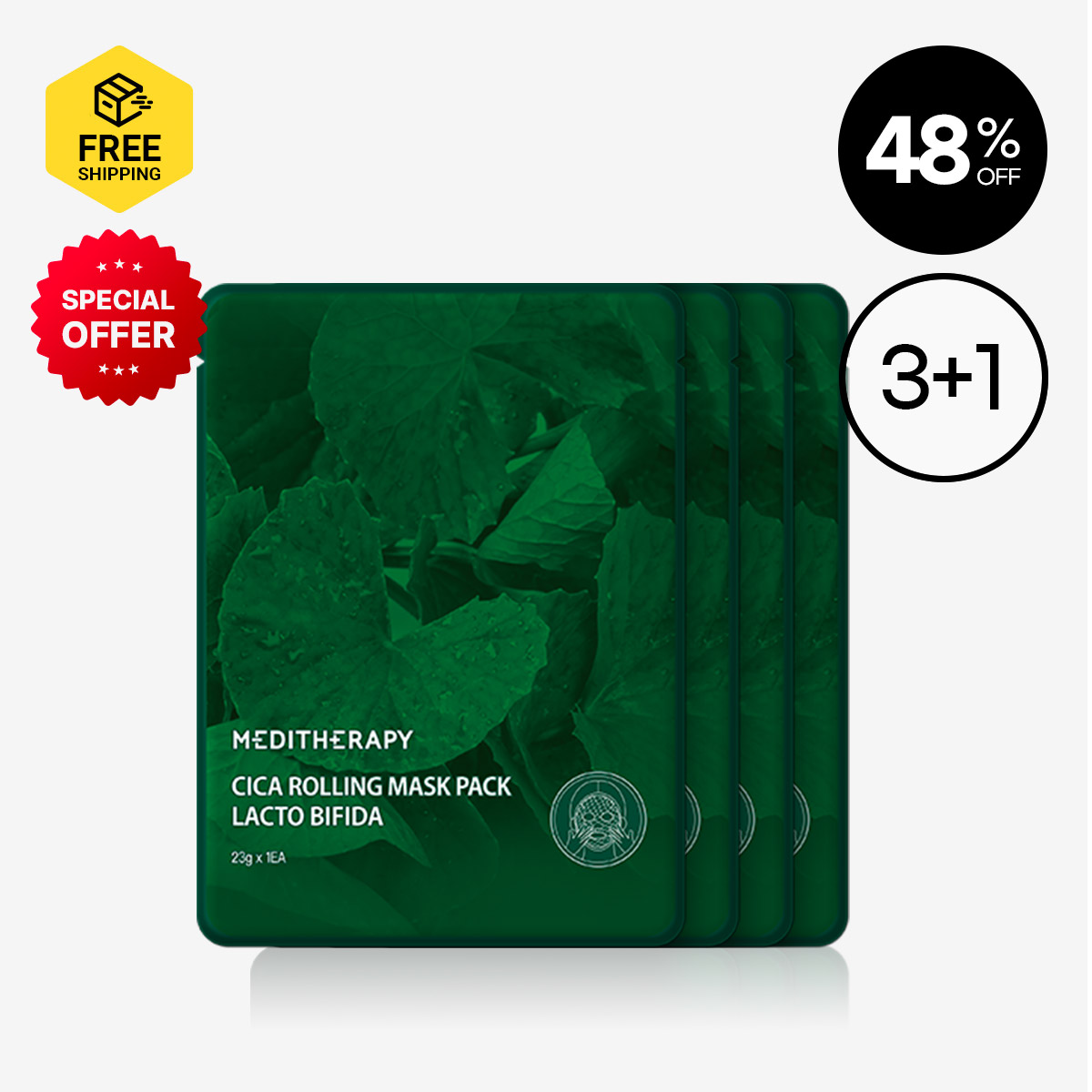 [MEDITHERAPY] CICA Pore Tightening Mask Pack 3+1