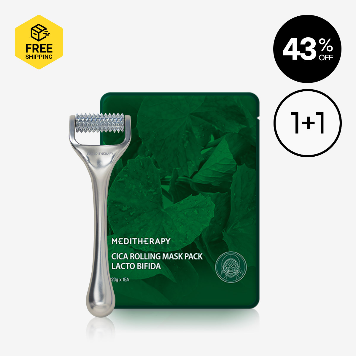  [MEDITHERAPY] CICA PORE TIGHTENING MASK PACK 1 + NEEDLE ROLLER 