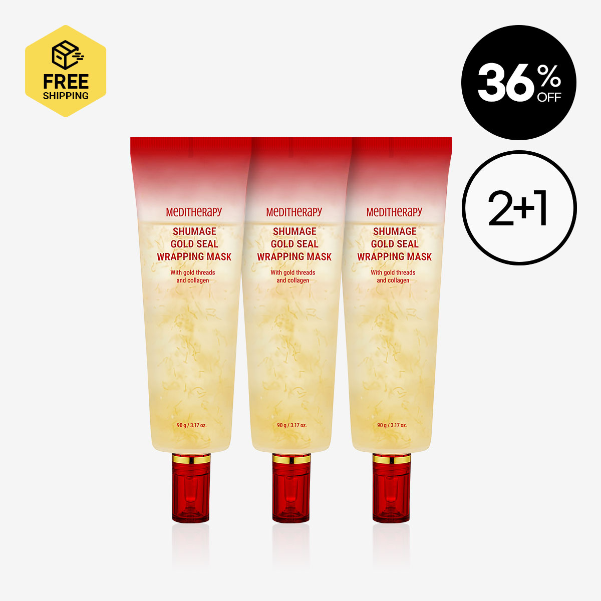 [MEDITHERAPY] Shumage Gold Seal Wrapping Mask 2+1