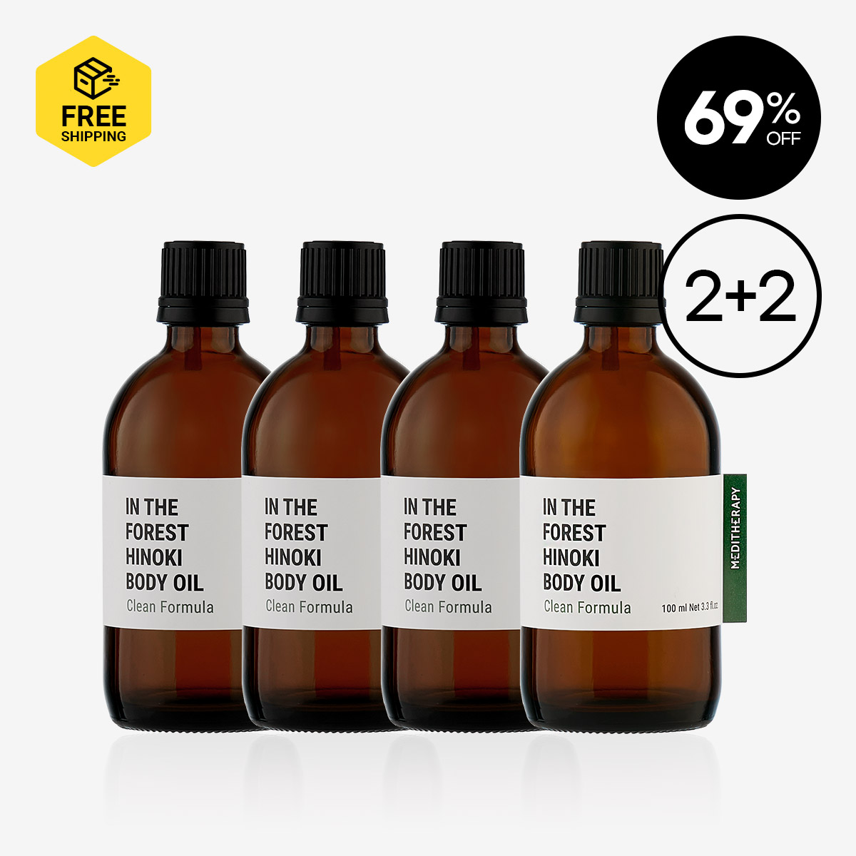 [MEDITHERAPY] IN THE FOREST HINOKI BODY OIL 2+2