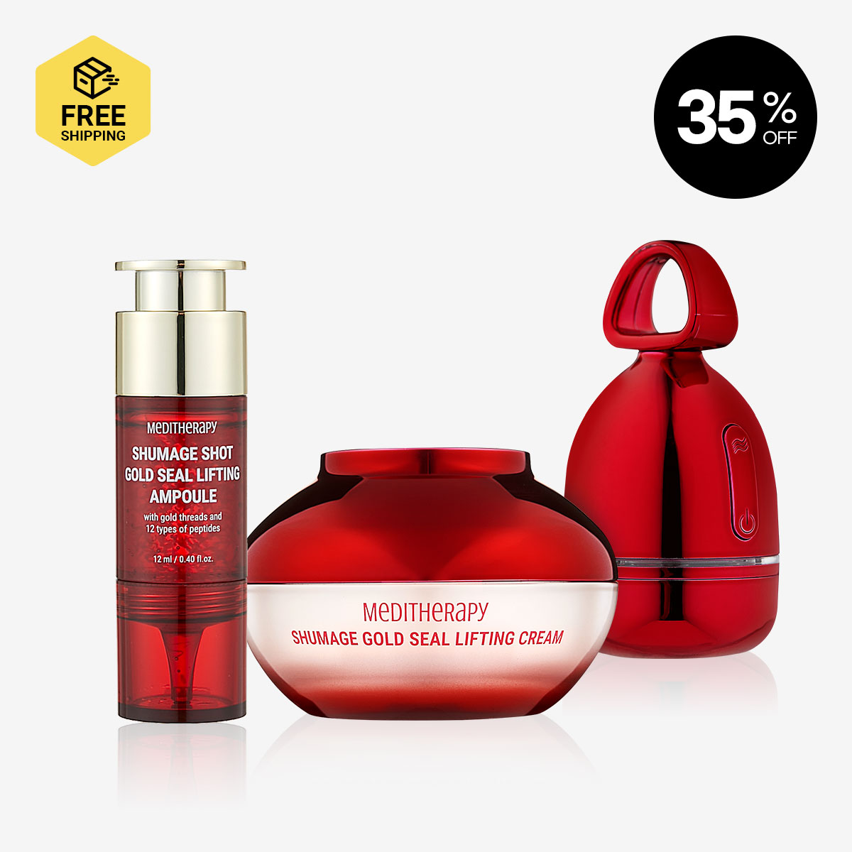 [MEDITHERAPY] Shumage Gold Seal Lifting Cream 1  + Shumage EMS Device 1 + Shumage Gold Seal Lifting Ampoule 1