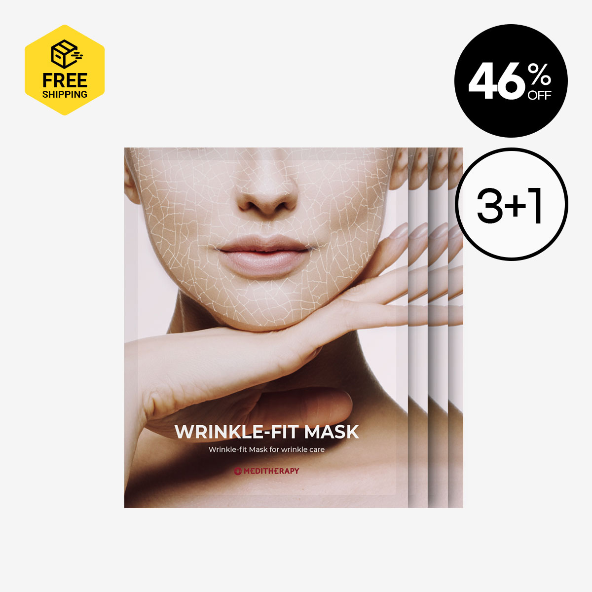 [MEDITHERAPY] WRINKLE-FIT MASK 3+1