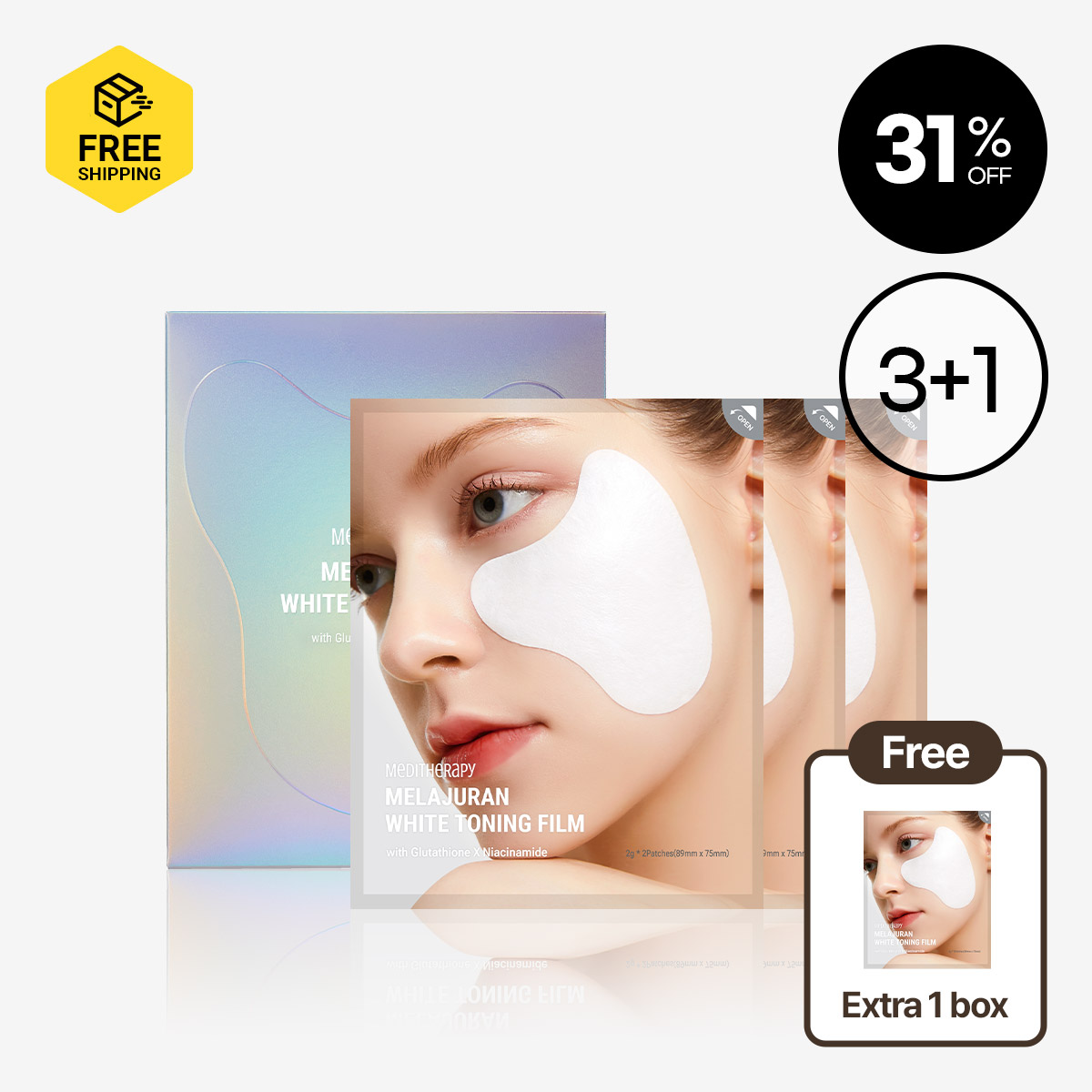 [MEDITHERAPY] MELAJURAN WHITENING TONE-UP PATCH 3+1