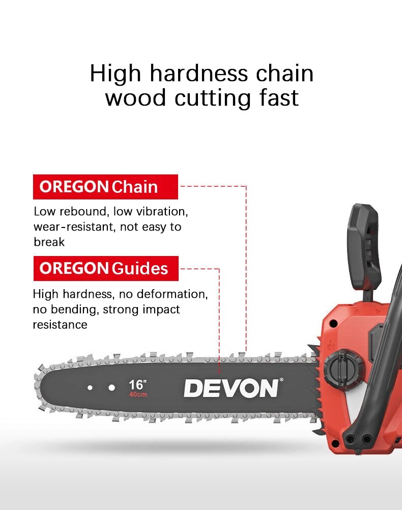 DEVON 20V×2 Lithium-ion Brushless Chainsaw 4556-Li-40