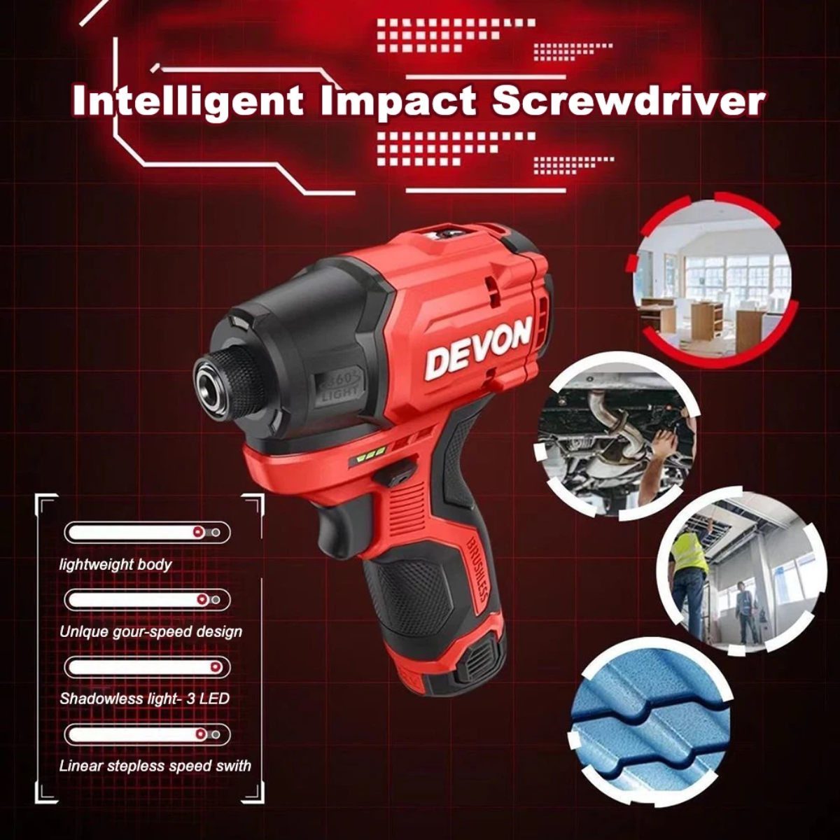 DEVON 7201-LI-12 | 12V Brushless Dual Tool Set (5767 + 5208)