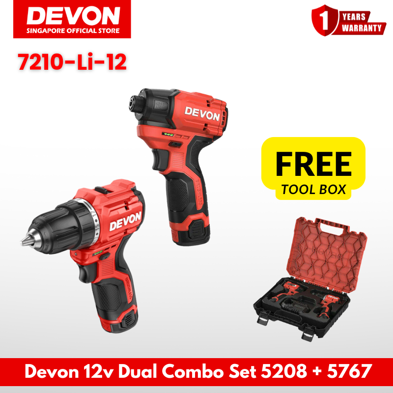 DEVON 7201-LI-12 | 12V Brushless Dual Tool Set (5767 + 5208)