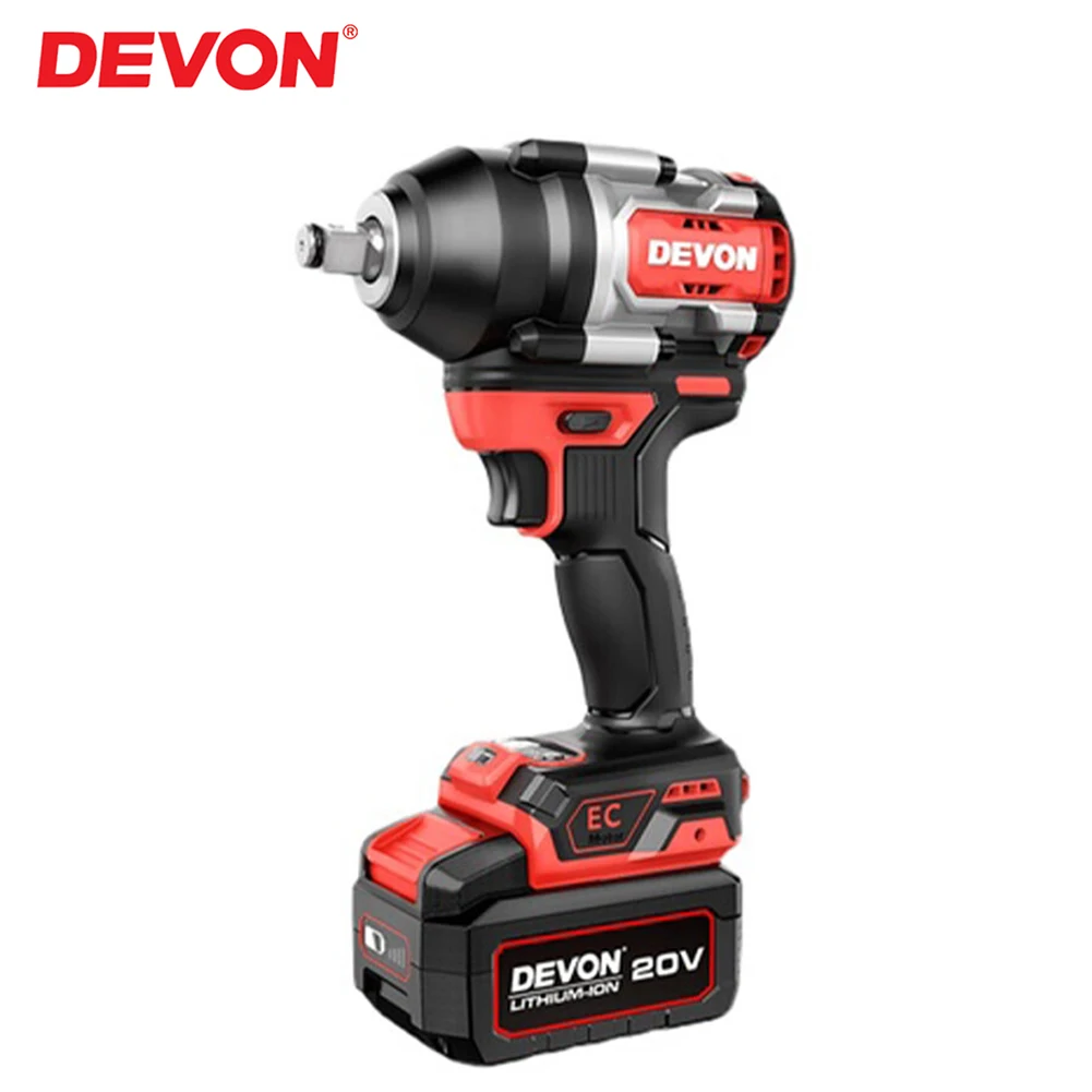 Devon 5759 Heavy Duty Cordless Impact Wrench Brushless 20v 850Nm Torque Adjustable 2400rpm 2700ipm Auto Stop Share Flex Battery