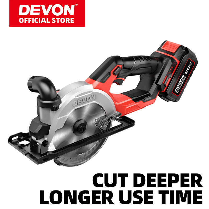 DEVON 20V LITHIUM-ION BRUSHLESS 140MM CIRCULAR SAW  With Battery & Charger
