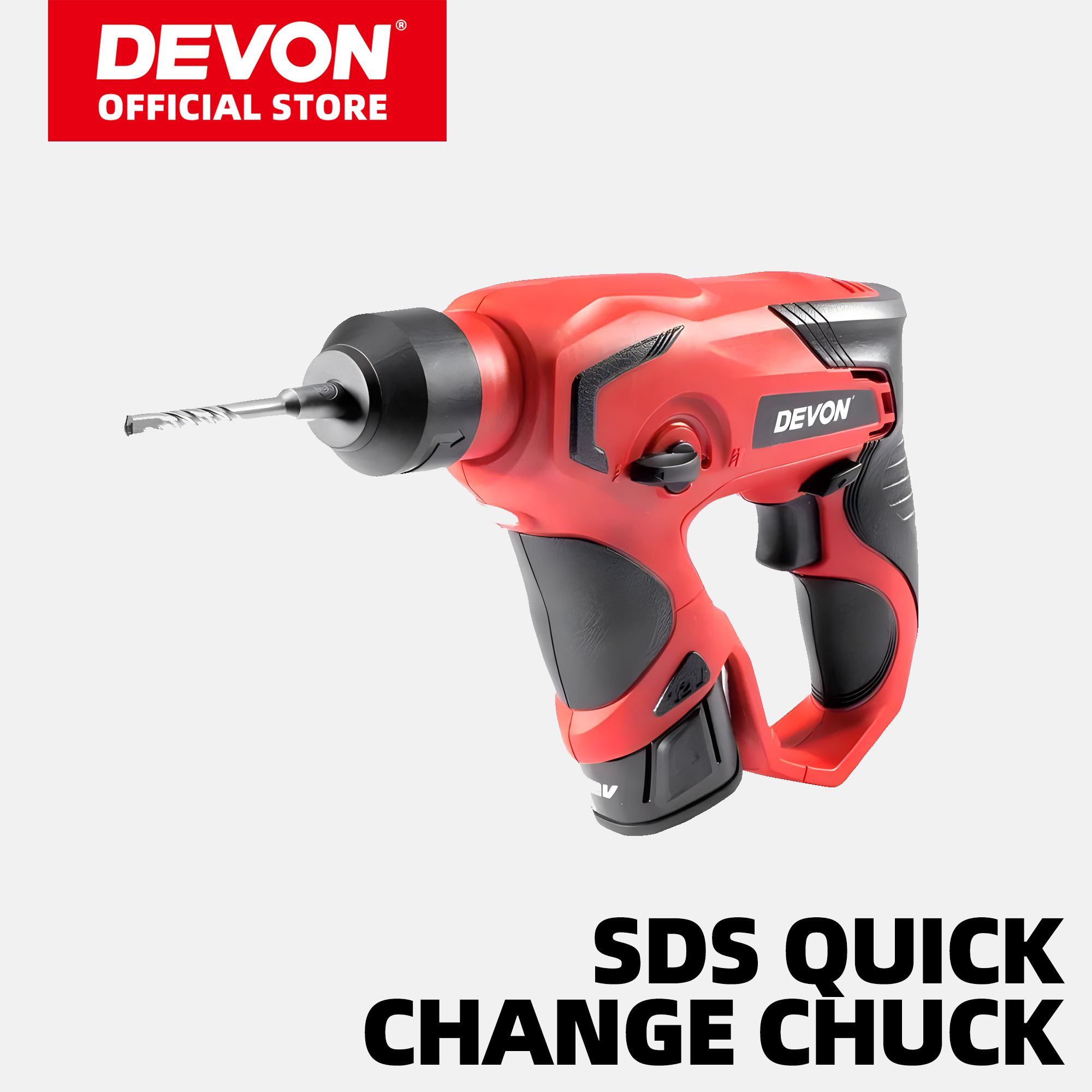 DEVON Rotary Hammer 1702-Li-12-10RE 12V Cordless Lithium-Ion