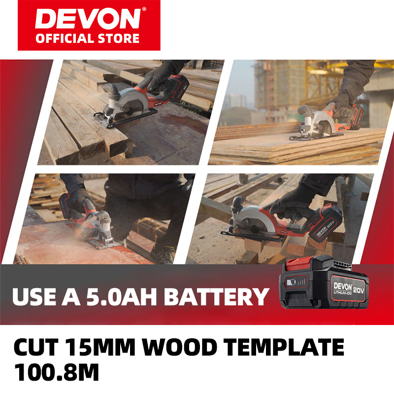 DEVON 20V LITHIUM-ION BRUSHLESS 140MM CIRCULAR SAW  With Battery & Charger