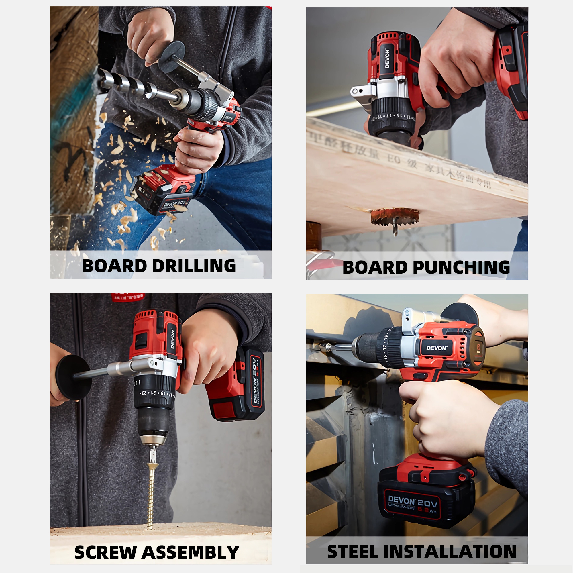 DEVON Drill Driver Cordless Lithium-ion Brushless 20v 5282-Li-20TS